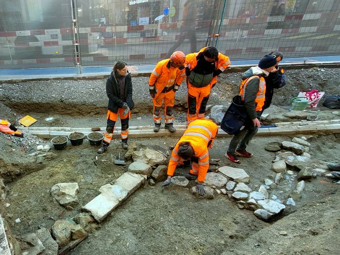 Fouilles archéologiques sur le chantier